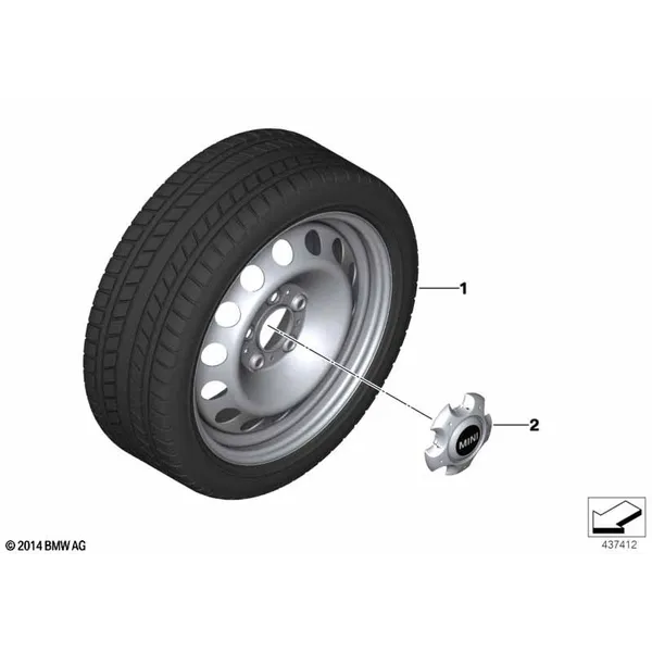 Колесо в сборе зимнее, сталь - 16"