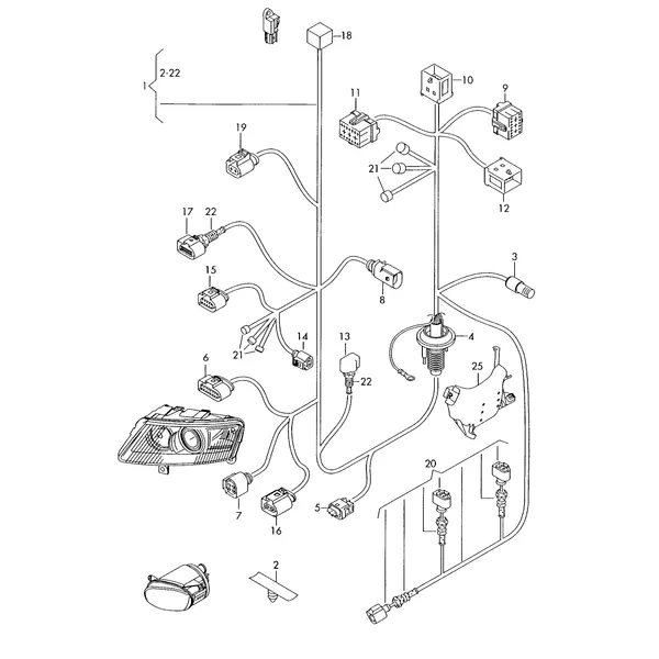 Жгут проводов справа спереди