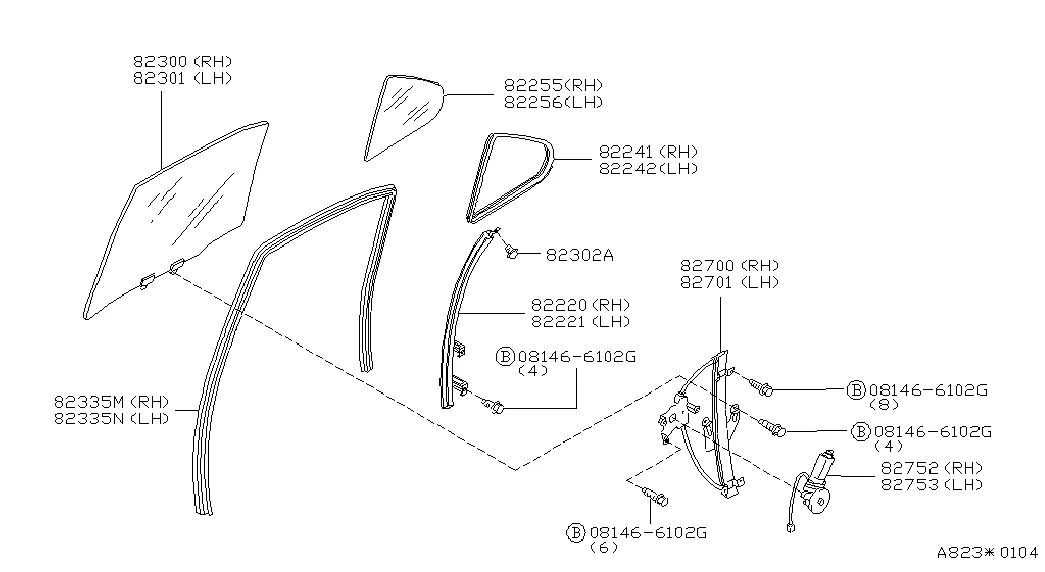 Окно задней двери и стеклоподъемник