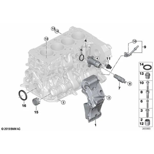 Блок цилиндров/дополнительные элементы