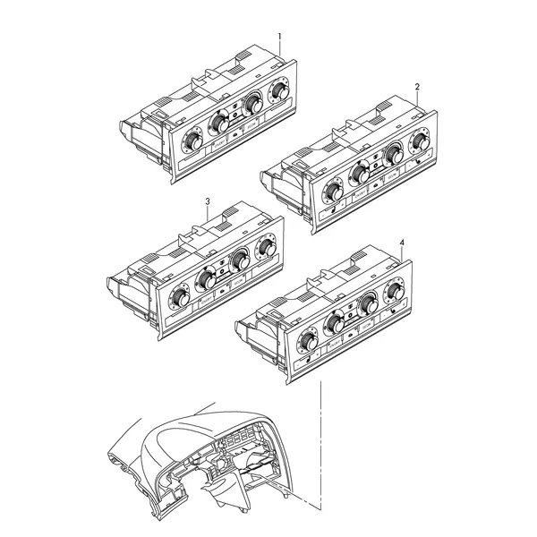 Панель управления и индикации отопителя и климатическ. уст.