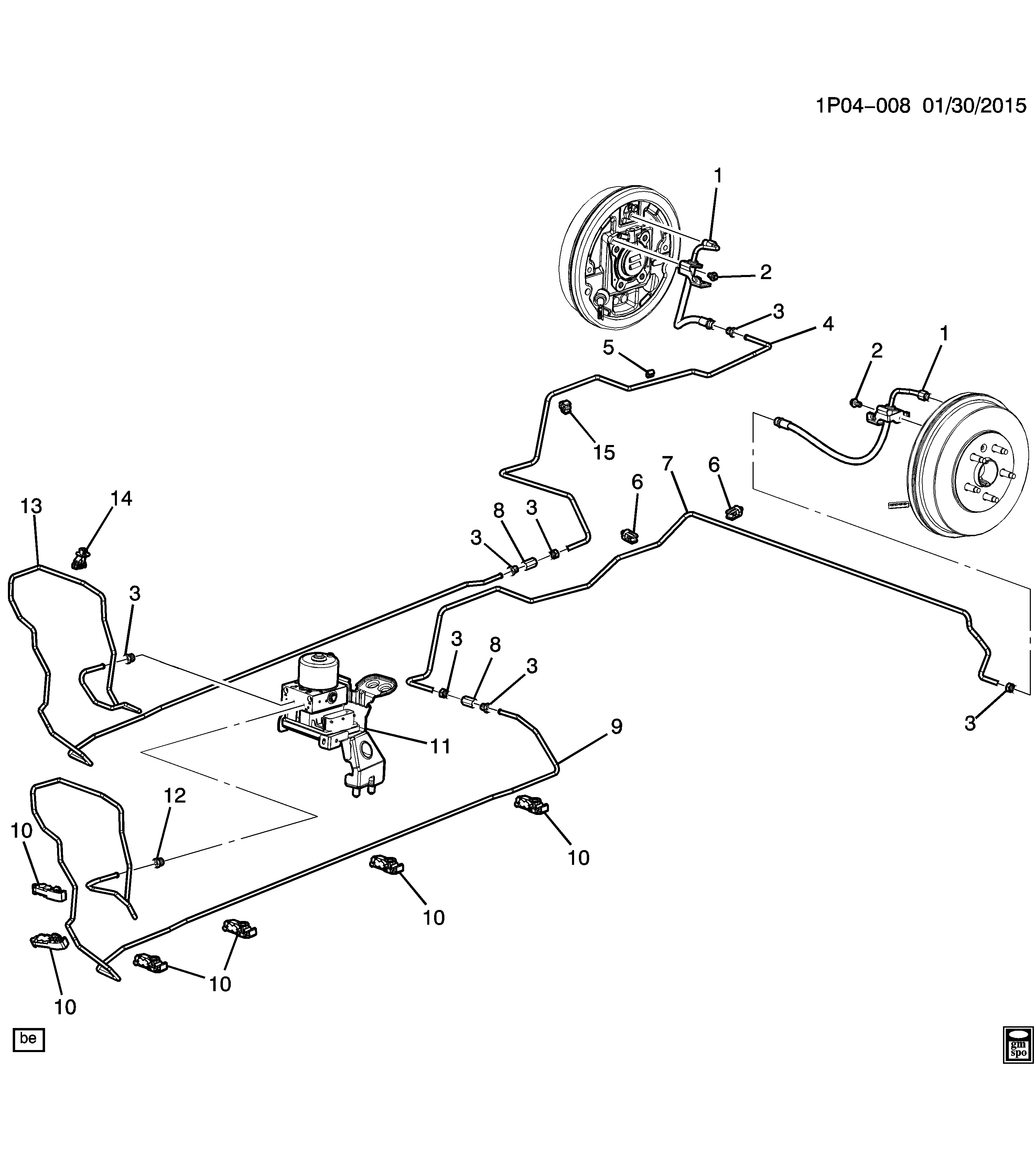 BRAKE LINES/REAR (DRUM BRAKE J93)
