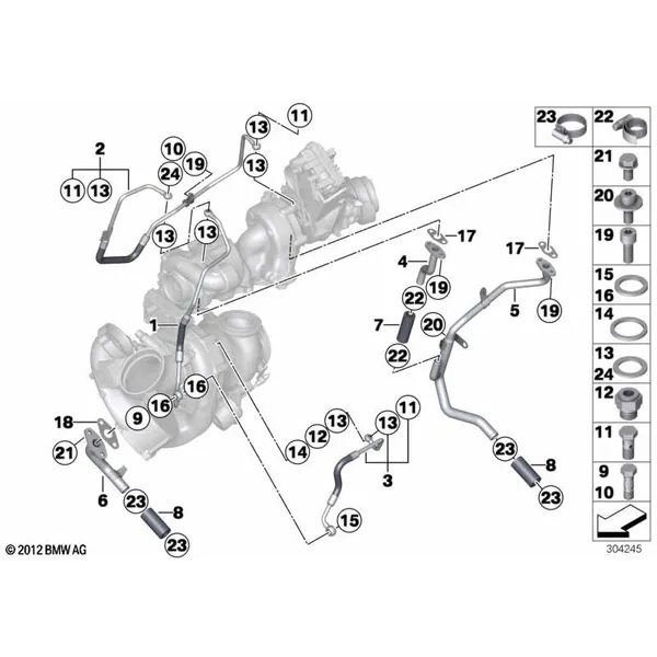 Подача масла турбонагнетателя