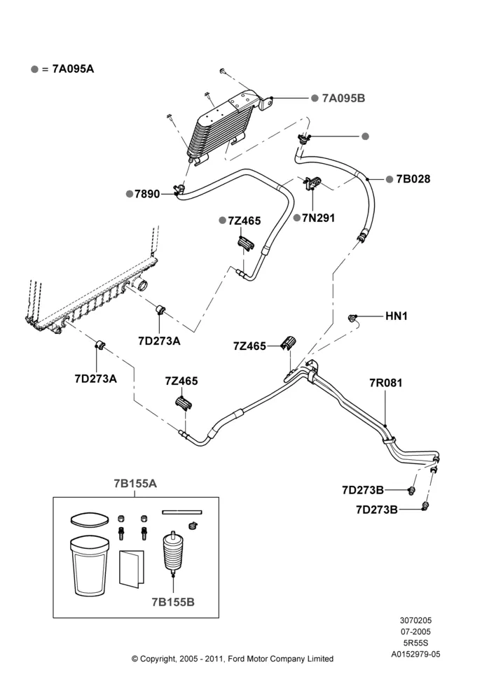 05D - Transmission Cooling Systems, 5 Speed Auto Transmission 5R55S; 19/JUL/2005-16/DEC/2010