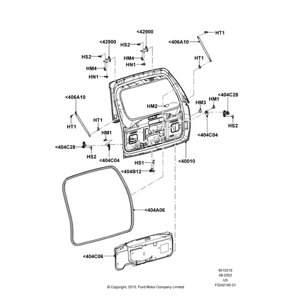 15C - Luggage Compartment Door, (+)"Canada", (+)"Mexico", US MARKETS; 04/AUG/2003-16/DEC/2010
