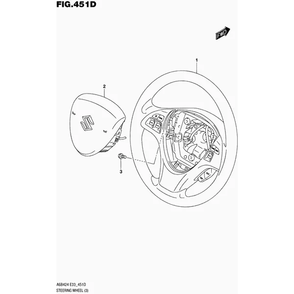 451D - РУЛЕВОЕ КОЛЕСО (10MODEL:(S,SDLX):6MT)