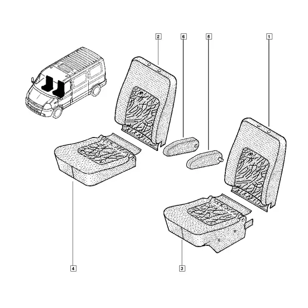Обивка переднего сиденья