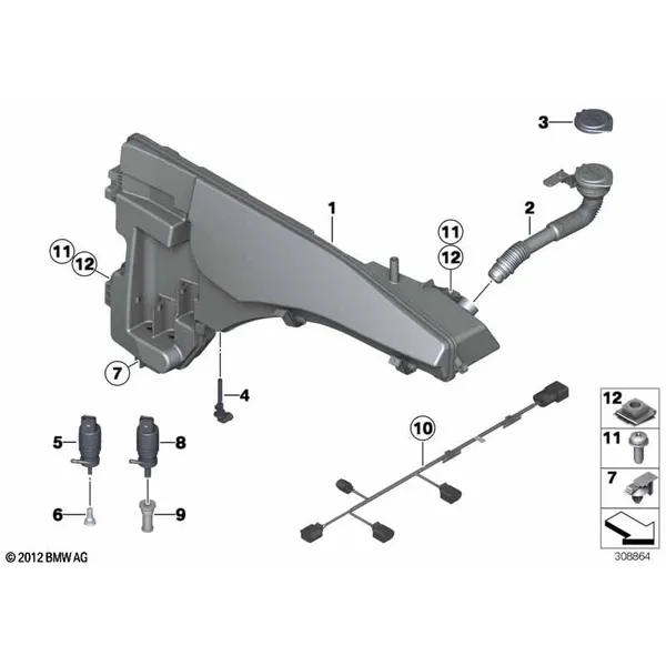 Бачок стеклоомывателя/омывателя фар
