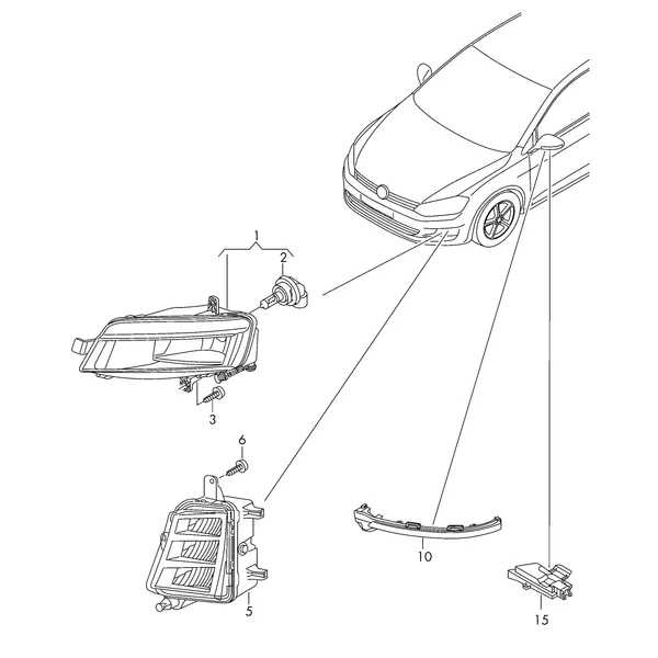 Галоген. противотуманная фара Светодиодные противотуман.фары Фонарь указателя поворота Фонарь рассеянного освещения