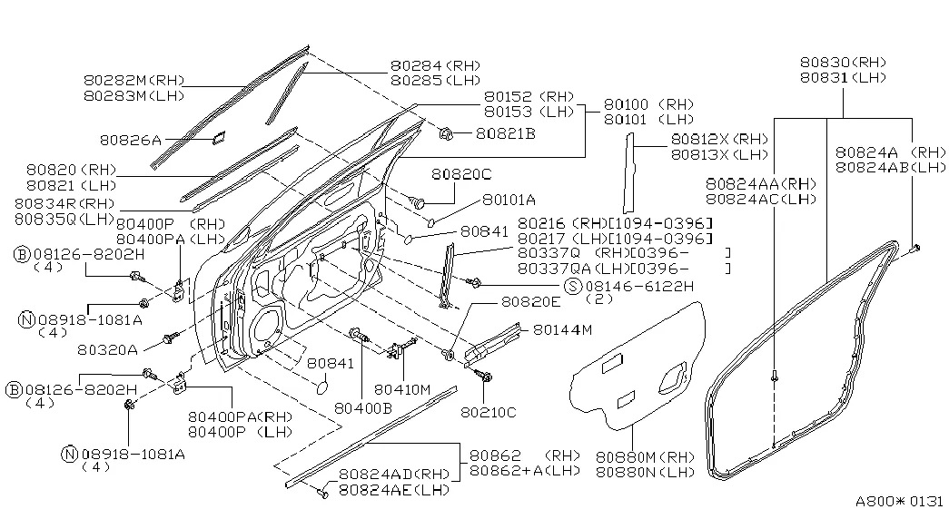 Панель и крепления передней двери