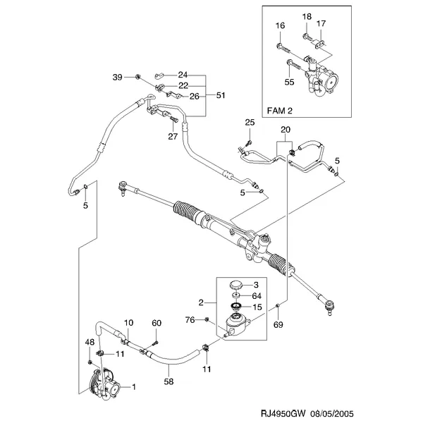 ТРУБОПРОВОД РУЛЕВОГО УПРАВЛЕНИЯ С УСИЛИТЕЛЕМ (4950)