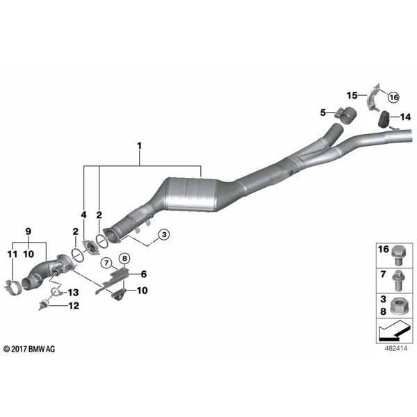 Катализатор/передний доп.глушитель