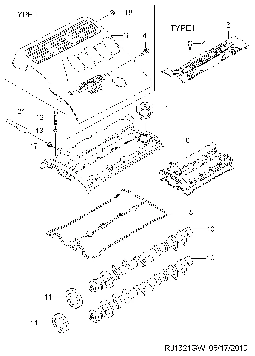 ОПОРА РАСПРЕДВАЛА И РАСПРЕДВАЛ(FAM I ДВРВ) (1321)