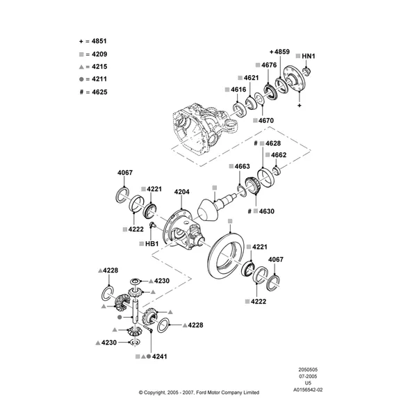 05C - Components - Rear Axle Diff & Carr.; 19/JUL/2005-25/JUN/2007