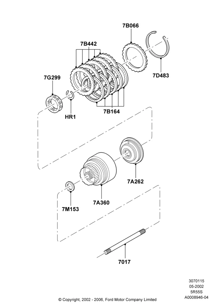 15A - Forward Clutch and Components, 5 Speed Auto Transmission 5R55S; 04/MAR/2002-16/DEC/2010