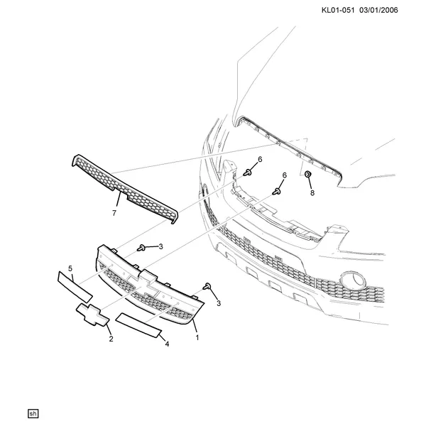 РЕШЕТКА/РАДИАТОР (Y9Y)