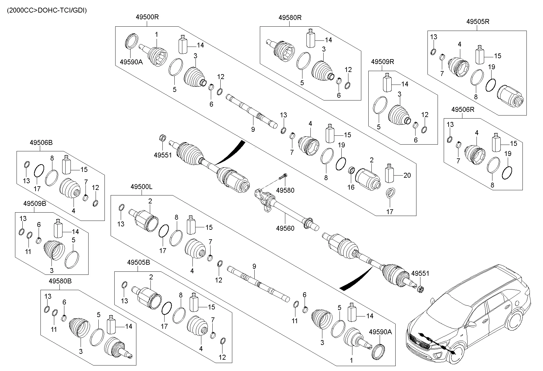 DRIVE SHAFT (FRONT); 3
