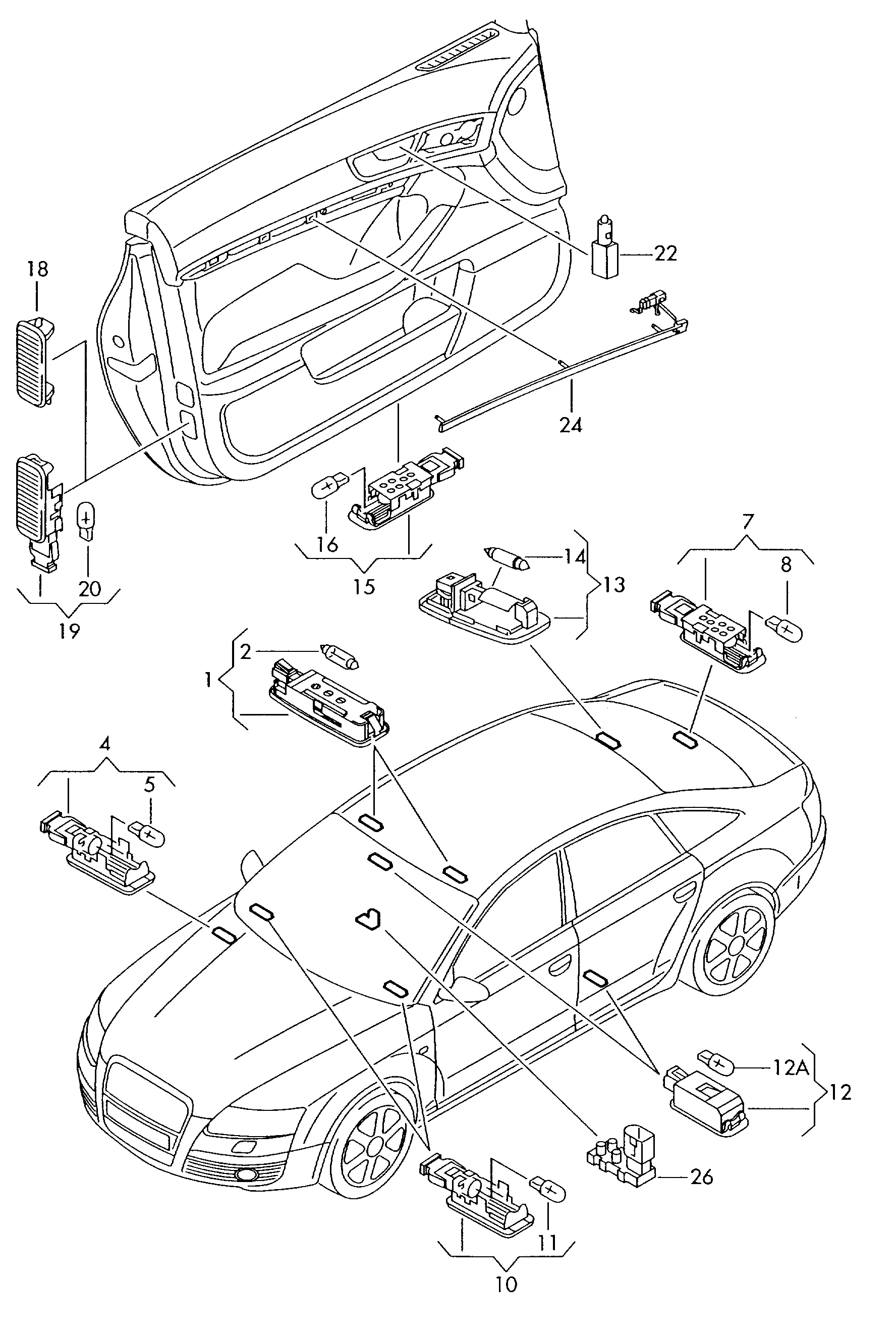 Освещение в салоне