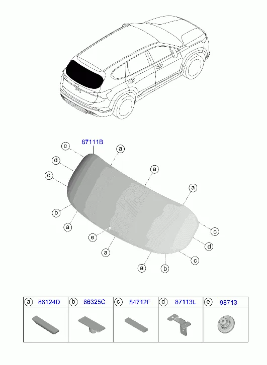 стекло заднее и молдинг
