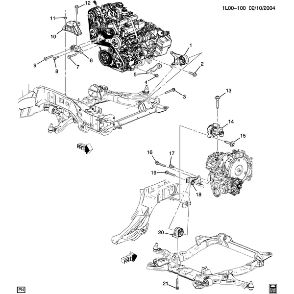 ENGINE & TRANSMISSION MOUNTING (LNJ/3.4F, M45)