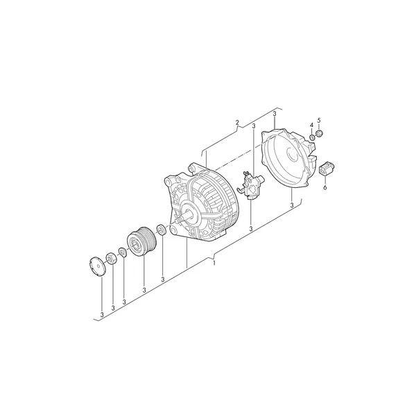 Генератор и детали не в сборе
