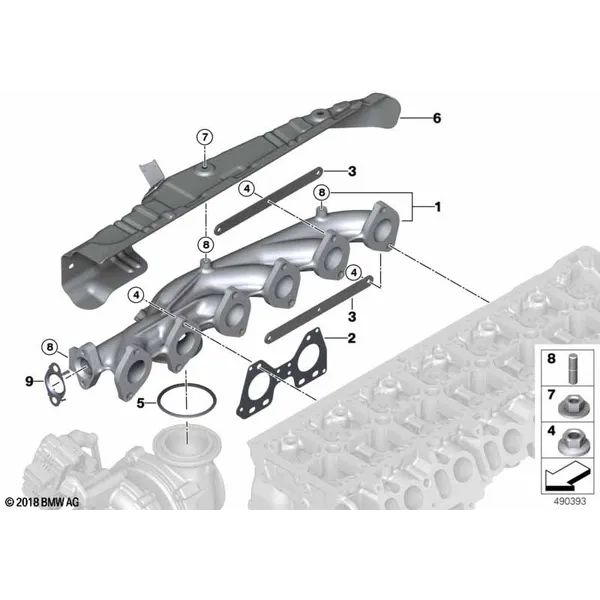 Выпускной коллектор-рециркуляция ОГ