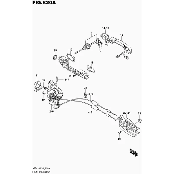 820A - ЗАМОК ПЕРЕДНЕЙ ДВЕРИ