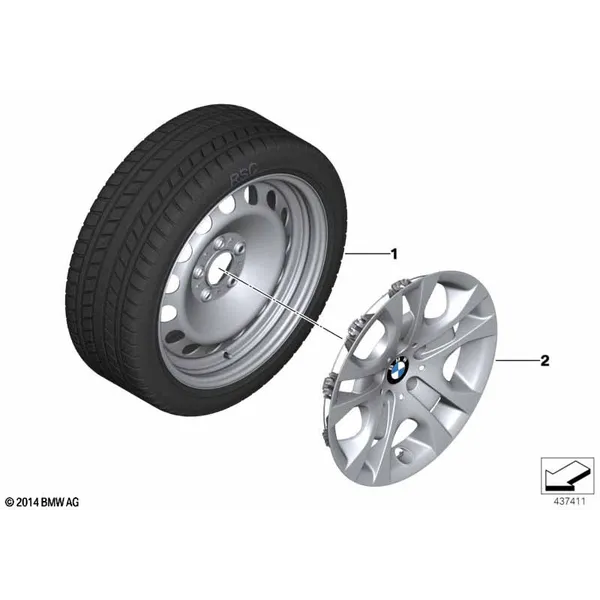 Колесо в сборе зимнее, сталь - 17"