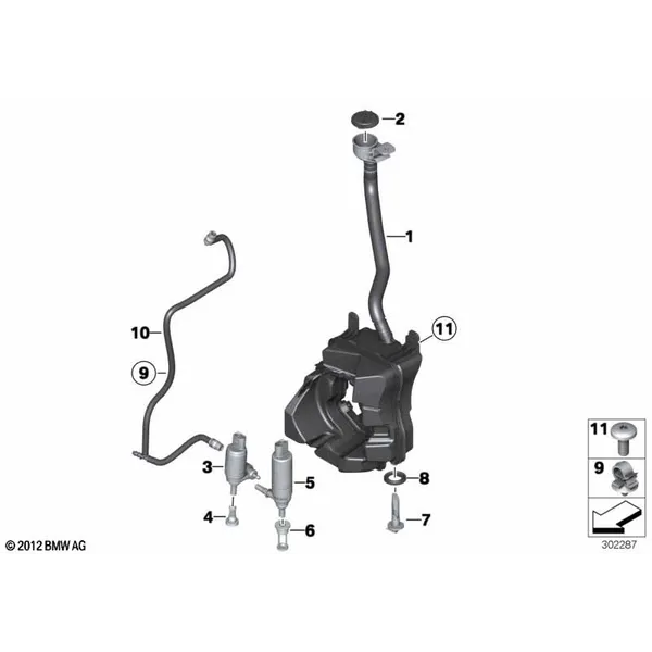 Бачок стеклоомывателя/омывателя фар