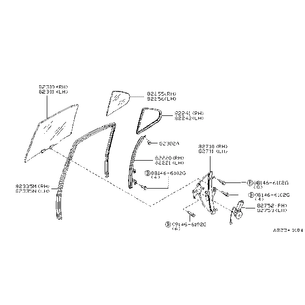 Окно задней двери и стеклоподъемник