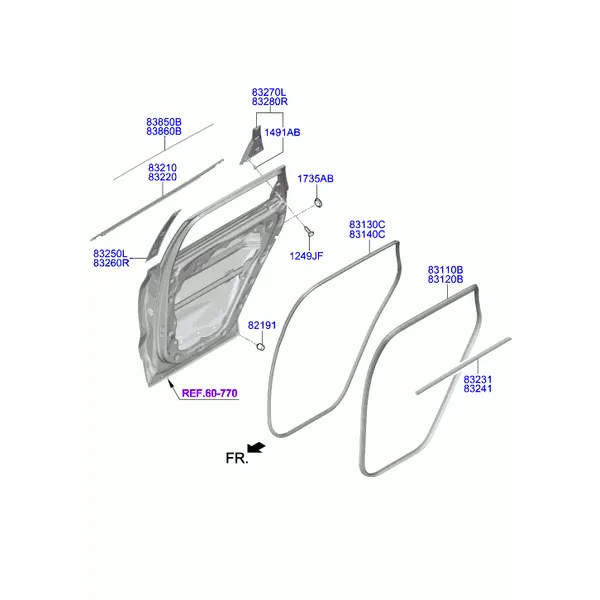 молдинг задней двери