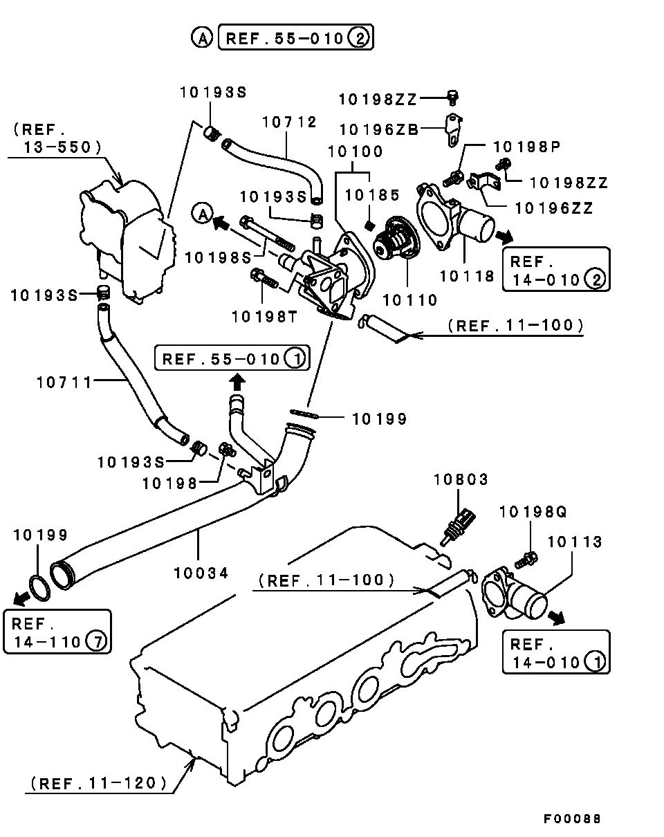 СИСТЕМА ОХЛАЖДЕНИЯ - ПАТРУБОК СИСТ. ОХЛ., ТЕРМОСТАТ