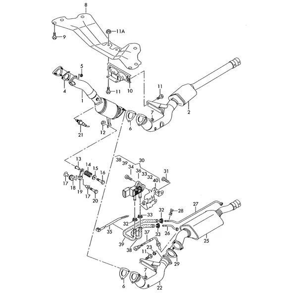 Труба выпуска ОГ с нейтрализат Сажевый фильтр