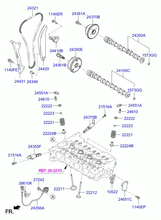 Распределительный вал и клапаны