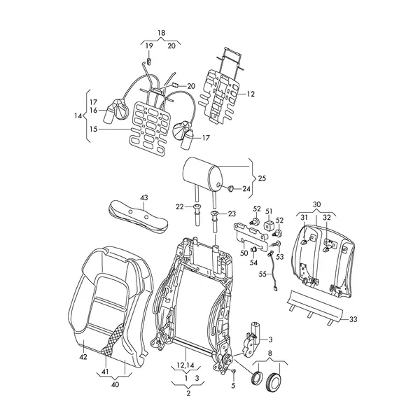 Каркас спинки сиденья Подголовник