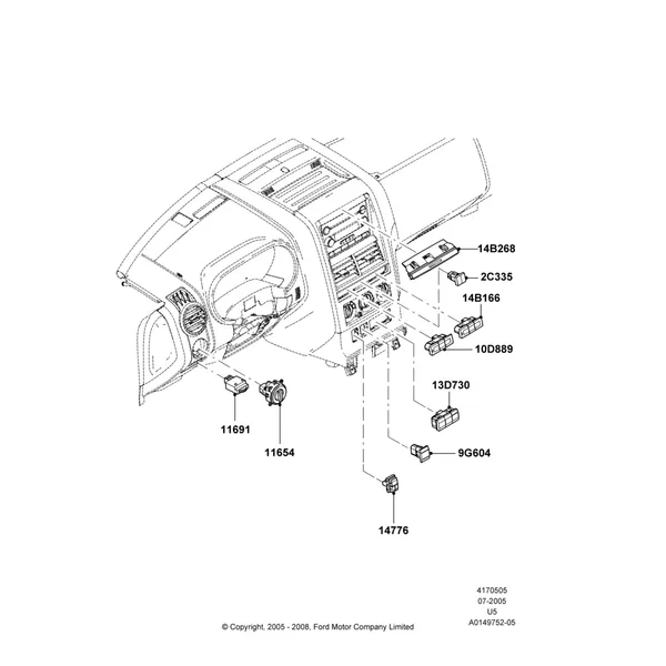 05E - Instrument Panel Related Parts, Ford Series; 19/JUL/2005-16/DEC/2010