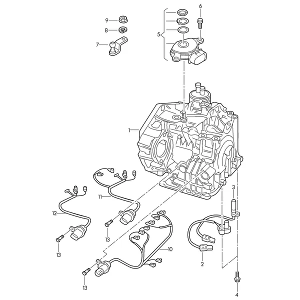 Переключатель и датчик на КП для 6-ступенчатой АКП Жгут проводов