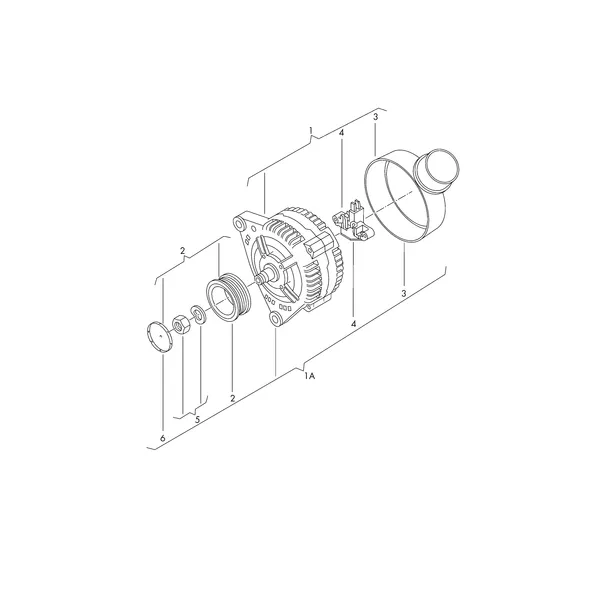 Генератор и детали не в сборе