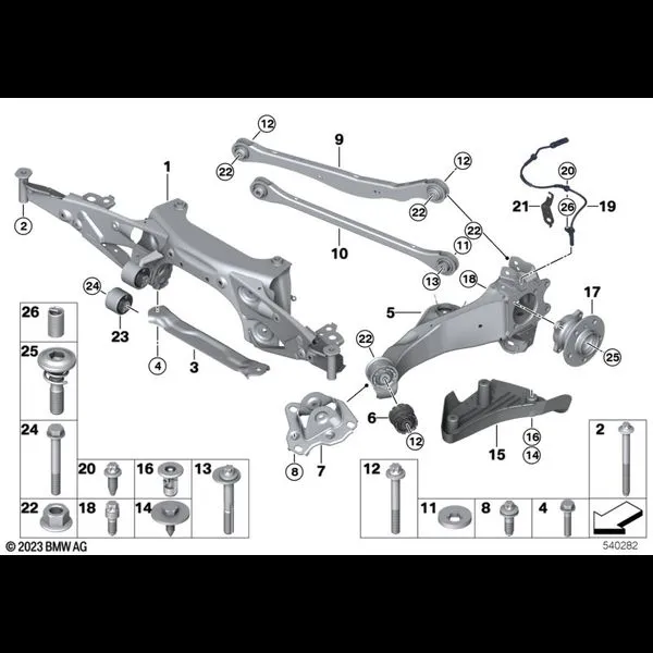 Балка мостаЗд/подвеска кол/подш.ступ.кол