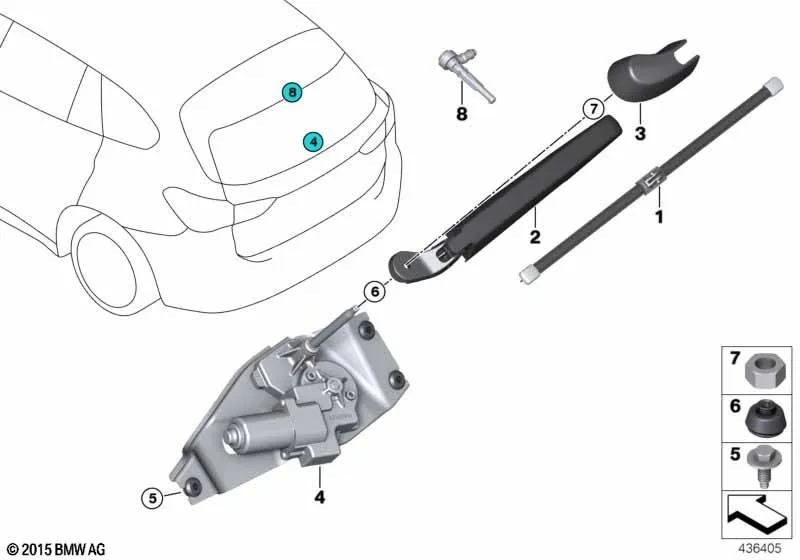 Детали очистителя заднего стекла