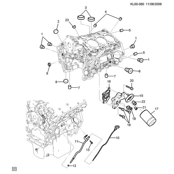 ДВИГ. СБ. 3.2 Л V6 PART 1 БЛОК И СОПРЯЖЕННЫЕ ДЕТАЛИ (LU1/3.2G)