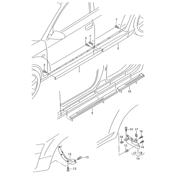 Защитные молдинги Накладка порога Спойлер колеса