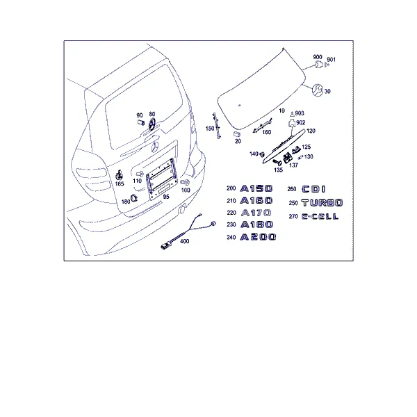 НАВЕСНЫЕ ДЕТАЛИ ДВЕРИ БАГАЖН.ОТДЕЛЕНИЯ, ОКНО БАГАЖНОГО ОТДЕЛЕНИЯ