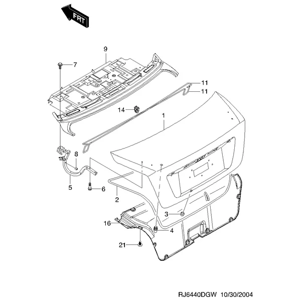 ПАНЕЛЬ КРЫШКИ БАГАЖНИКА (6440)