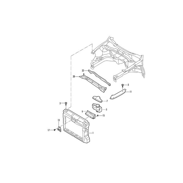 Передняя часть кузова без водоотводящего короба