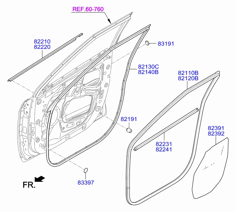 молдинг передней двери