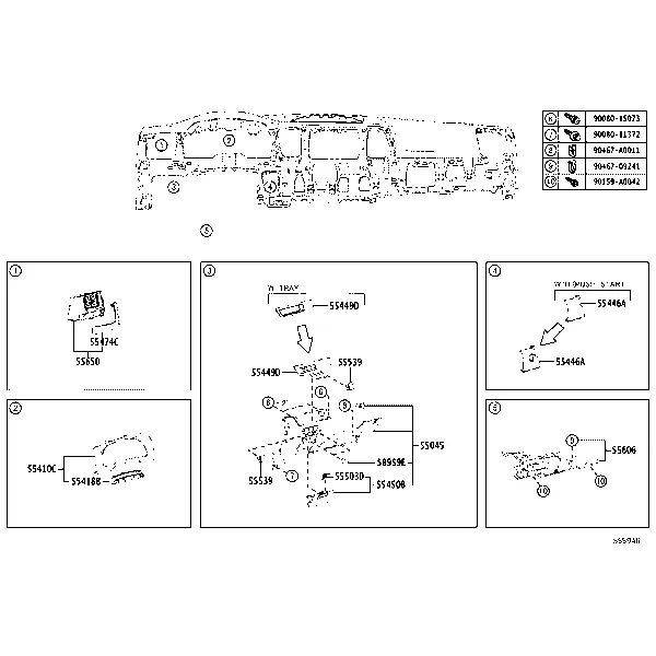 INSTRUMENT PANEL & GLOVE COMPARTMENT