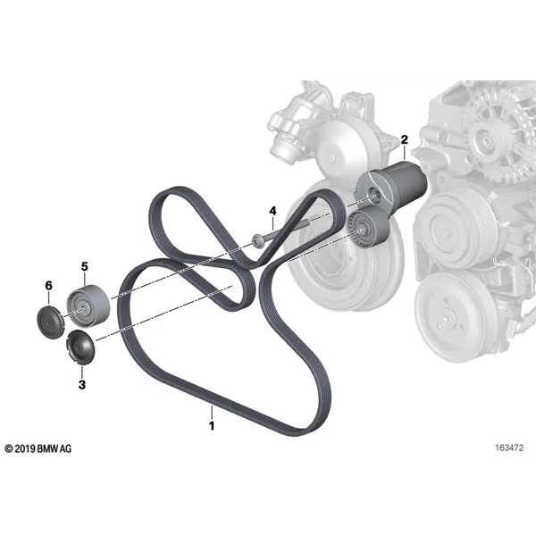 Ременный привод кондиц.и усил.рул.прив.