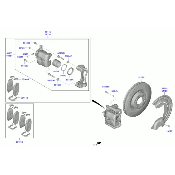 Тормозной механизм переднего колеса