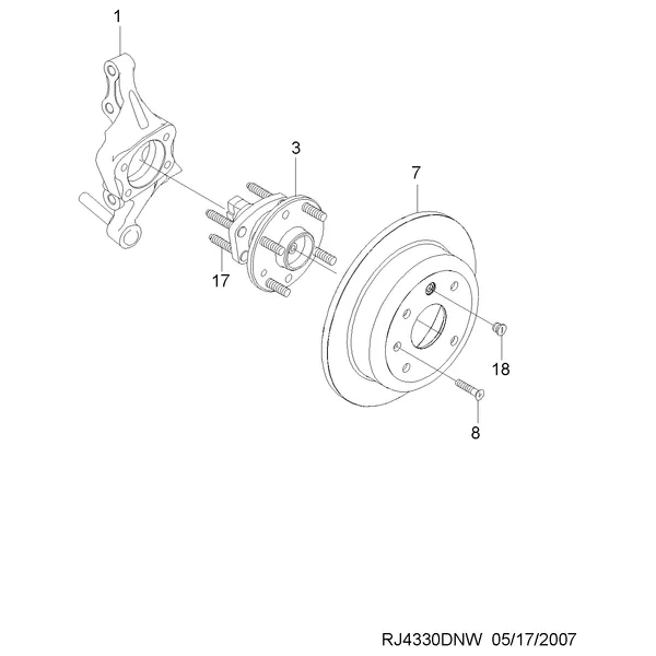 ЗАДНИЙ ПОВОРОТНЫЙ КУЛАК И СТУПИЦА (4330)